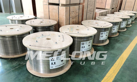 3/8 '' Od X 0,065 '' Wt Jalur Injeksi Downhole Tabung Panas Bumi Logam Melingkar