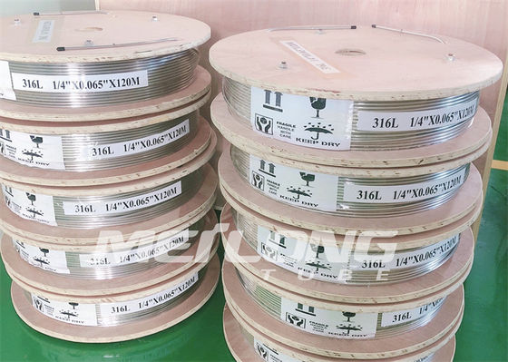Jalur Kontrol Hidraulik SS316L Tabung Kapiler Stainless Steel yang Digambar Ulang Mulus