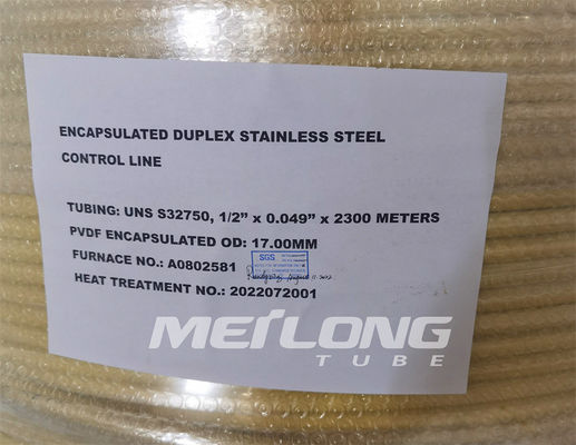 Tabung Kapiler Stainless Steel Duplex Jalur Kontrol Terenkapsulasi PVDF