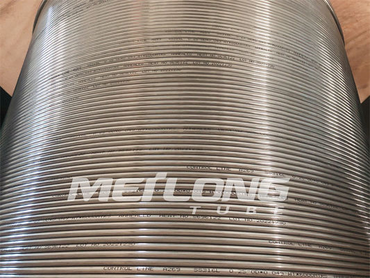 ASTM B704 Incoloy 825 Tabung Melingkar Stainless Steel Jalur Kontrol Terenkapsulasi