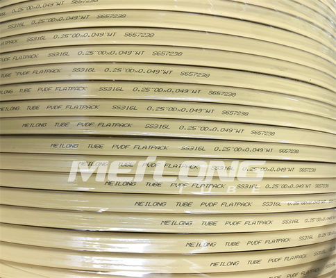 Paket Datar Tabung Kapiler Stainless Steel Terenkapsulasi PVDF Untuk Lubang Bawah