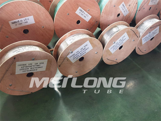 Duplex 2507 Hydraaling Steel Tube Coil ASTM A269 304 Jalur Kontrol Tabung Kapiler Stainless Steel