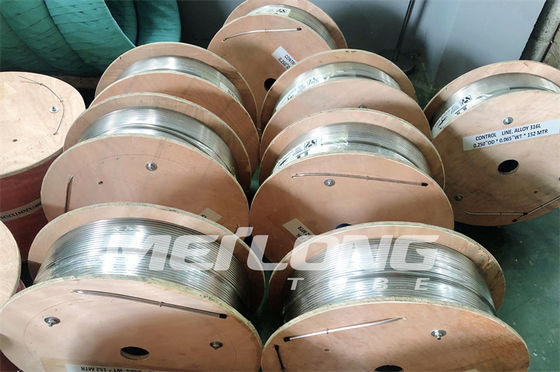 100% Eddy Current Diuji Jalur Kontrol Terenkapsulasi Dengan Ferrule Fittings SS Hydraulic Tubing
