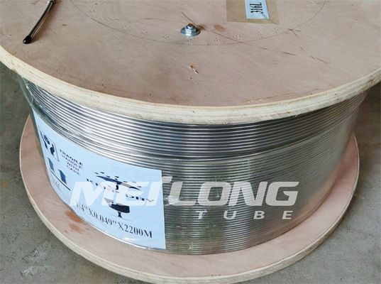 ASTM A789 Jalur Kontrol Hidraulik Anil 1 2 Tabung Coil Stainless Untuk Lubang Bawah